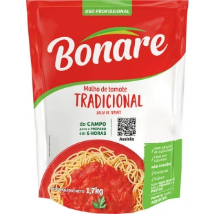 Molho de tomate tradicional Bonare 1.7kg