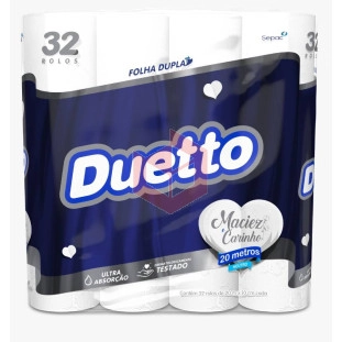 Papel higienico Duetto folha dupla 2pcx32rlx20m