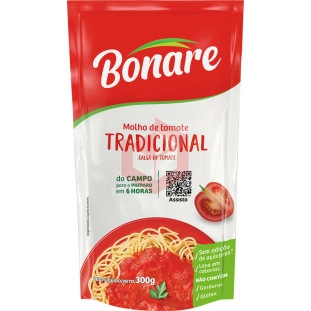 Molho de tomate tradicional Bonare 300g