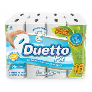 Papel higiênico Duetto/folha dupla fit (16rolosx30m)