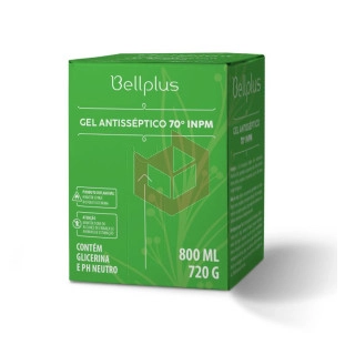 Álcool gel 70% antisséptico BellPlus 800ml