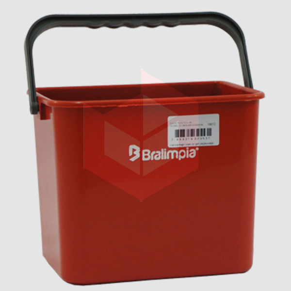 Balde plástico 4l vermelho Bralimpia BA04VM
