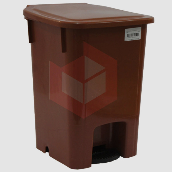 Lixeira com pedal 15l marrom Bralimpia CP1SMR