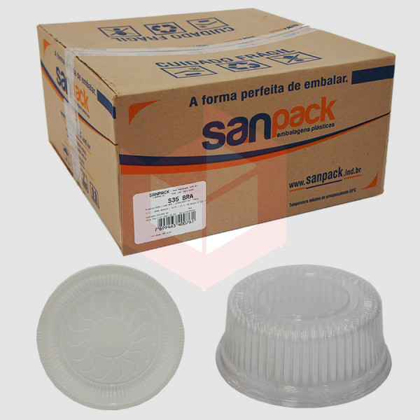 Embalagem Sanpack S-35 alta base branca c/100un
