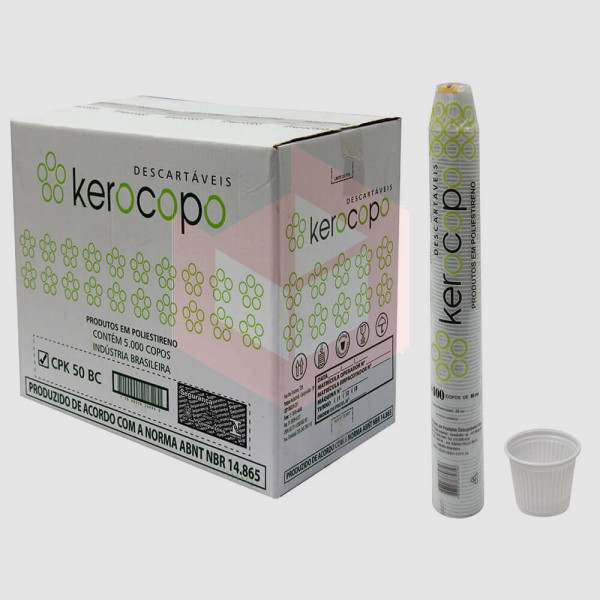 Copo Kerocopo PS branco 50ml 50x100un