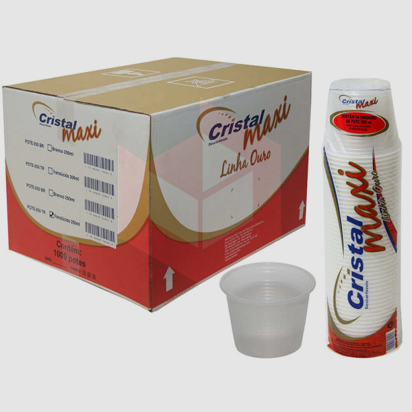 Pote Cristalcopo ps transparente 250ml 20x50un