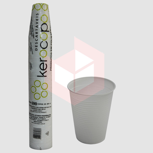 Copo Kerocopo PS branco 200ml c/100un