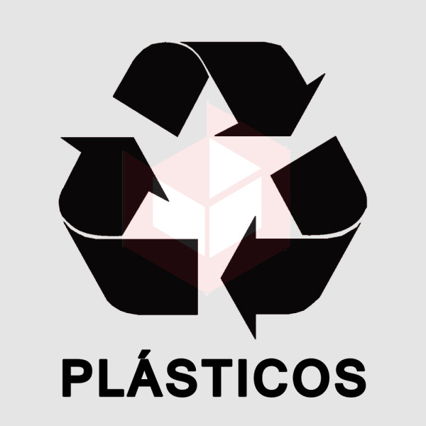 Adesivo coleta seletiva vermelho plásticos S05