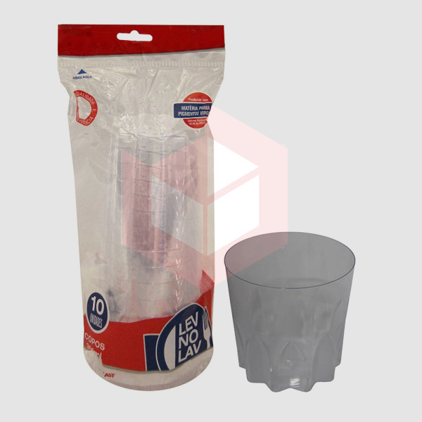 Copo Strawplast whisky 333 cristal c/10un
