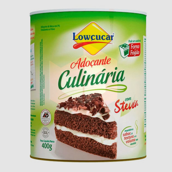 Adoçante em pó culinário stevia sacarina e ciclamato Lowçucar 400g