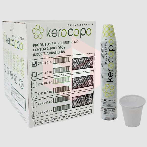 Copo Kerocopo PS branco 150ml 25x100un