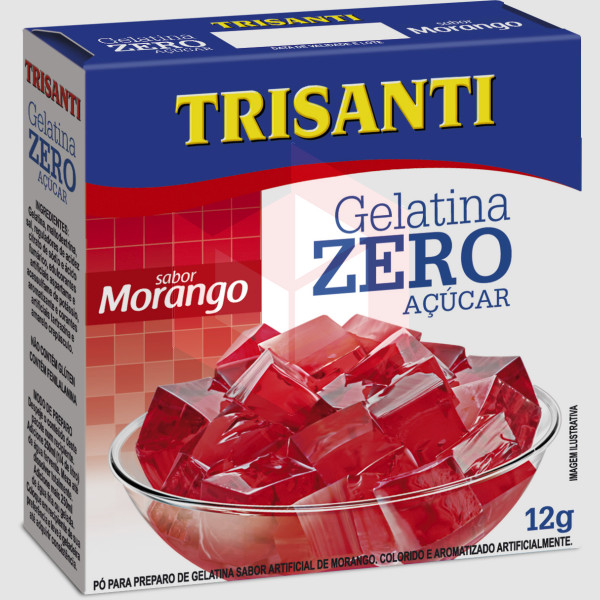 Gelatina de morango zero Trisanti 12g