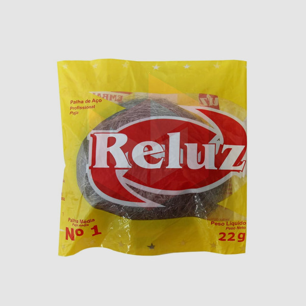 Palha de aço Reluz média n.1 c/22g