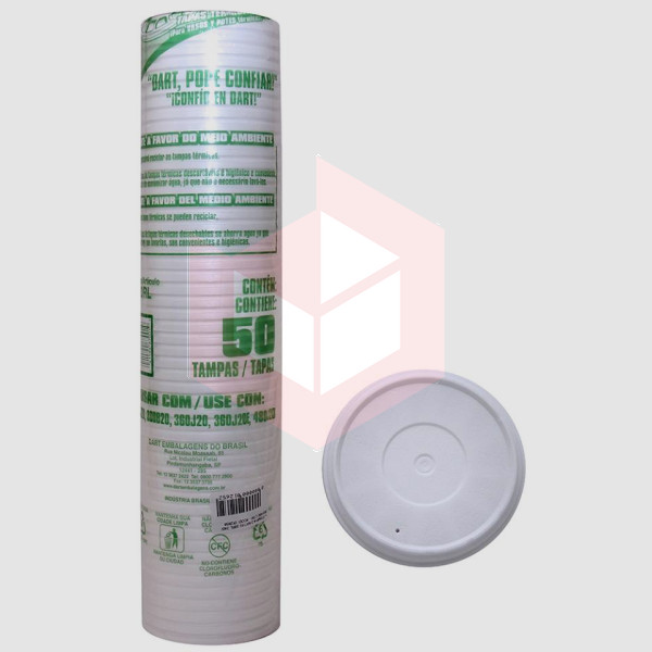 Tampa Dart isopor para pote 20RL 240 360 480ml c/50un