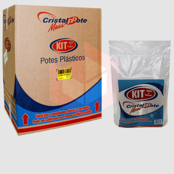 Pote redondo com tampa KP1000CR Cristalcopo 6x25un