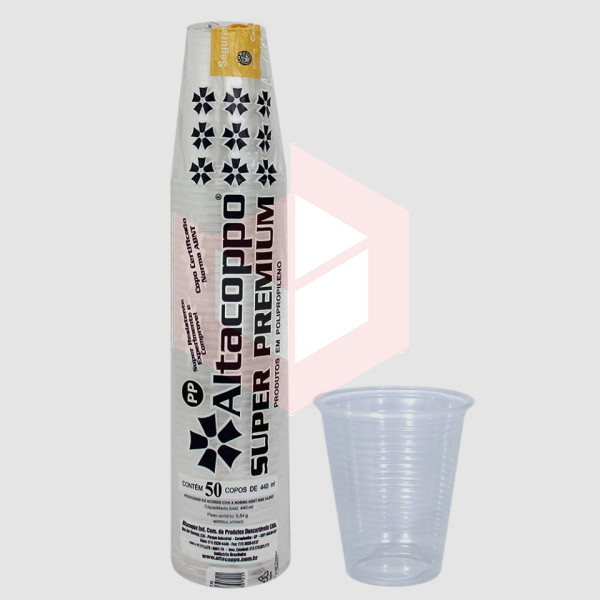 Copo Altacoppo PP transparente 440ml c/50un