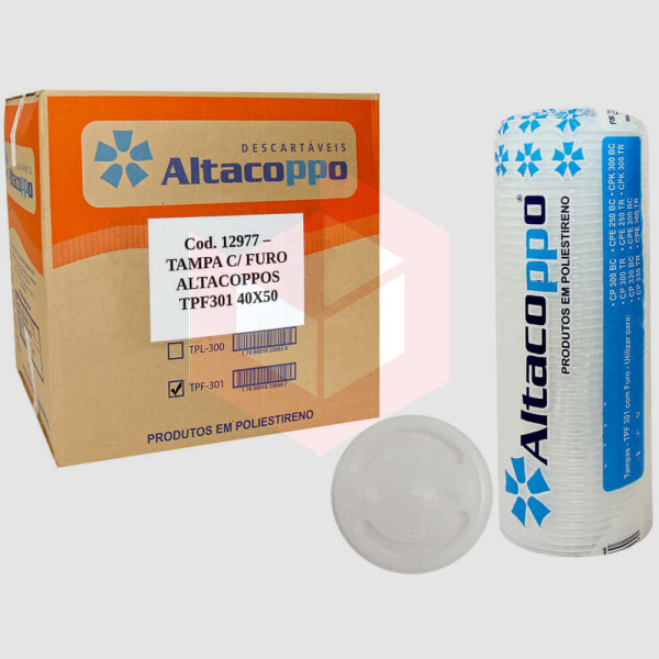 Tampa com furo Altacoppos TPF301 40x50un