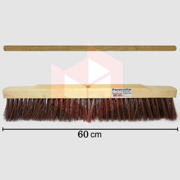 Escovão gari piaçava 60cm com cabo Perovinha