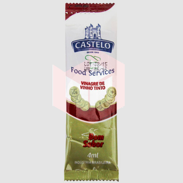 Vinagre de vinho tinto sachê Castelo Bom Sabor 200x4ml
