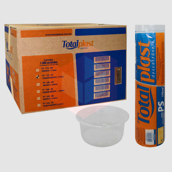 Pote Totalplast transparente 175ml 20x50un