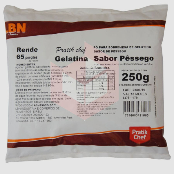 Gelatina de pêssego Pratik Chef 250g