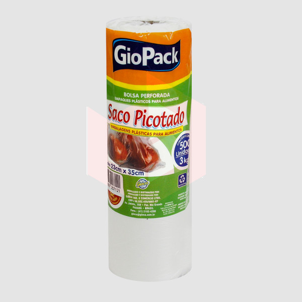 Saco plastico picotado Giopack 3kg 23x35cm c/500un