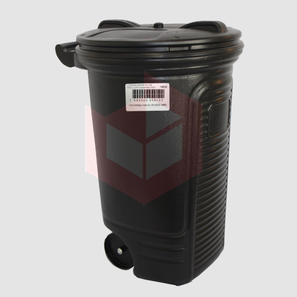 Lixeira contentor 120l preto com tampa e roda Belosch