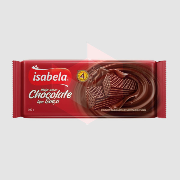 Wafer de chocolate suíço Isabela 100g