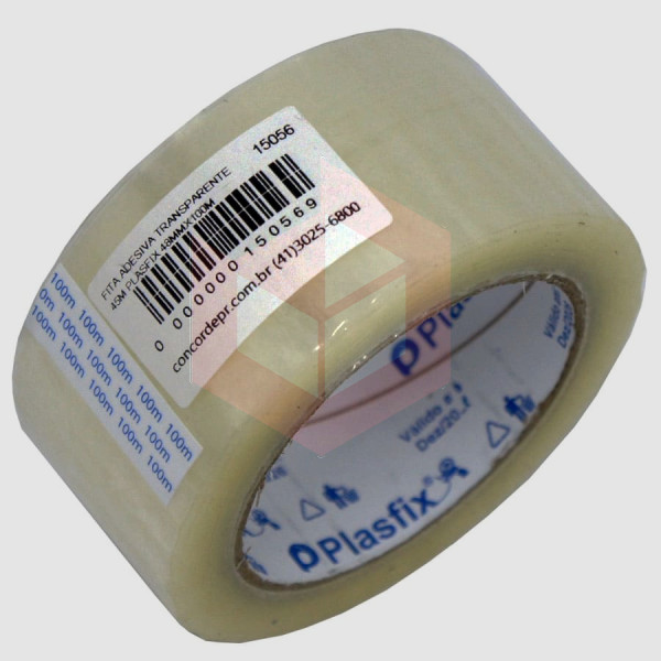 Fita adesiva transparente 40m Plasfix 48mmx100m