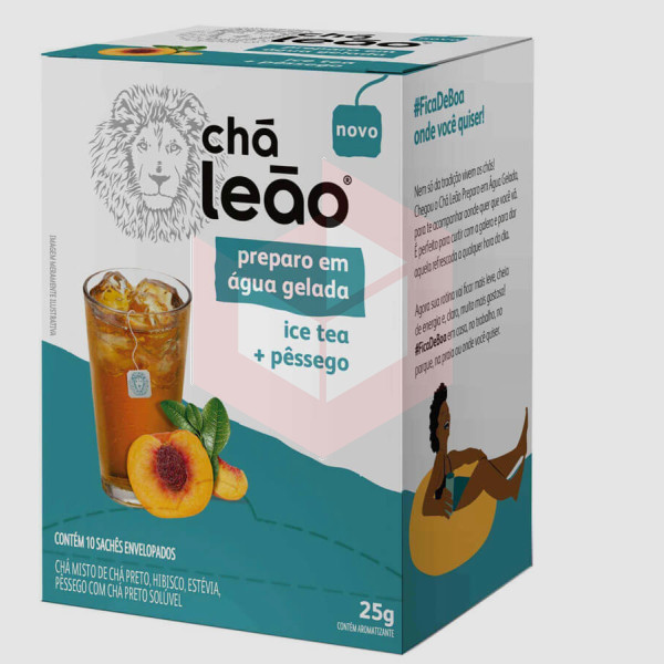 Chá Leão ice tea+pêssego envelopado 10x2.5g
