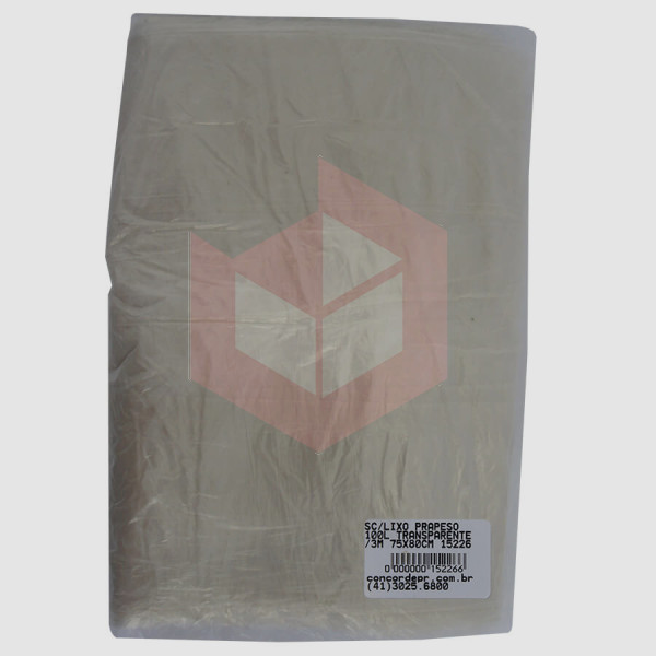 Saco para lixo 100l transparente 3m 75x80 Prapeso c/100un