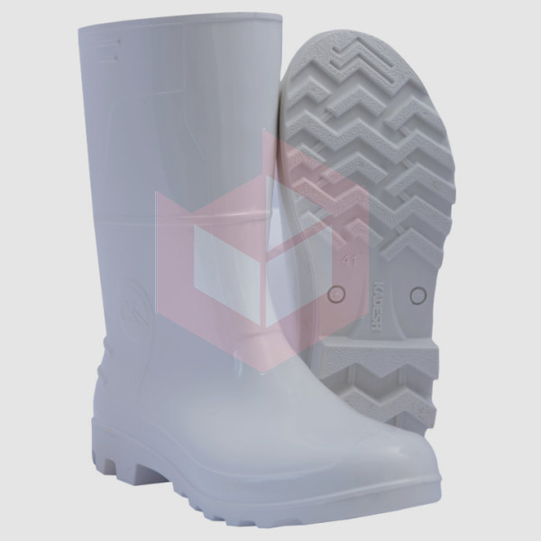 Bota de PVC n.43 branca cano médio safety boots