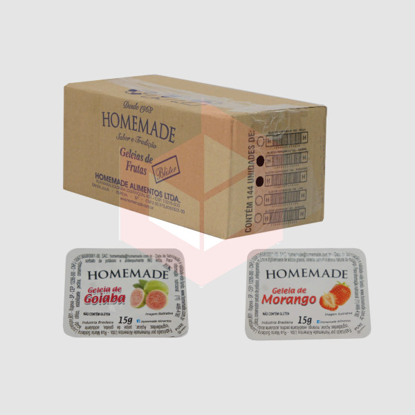 Geleia Homemade morango e goiaba sachê 144x15g