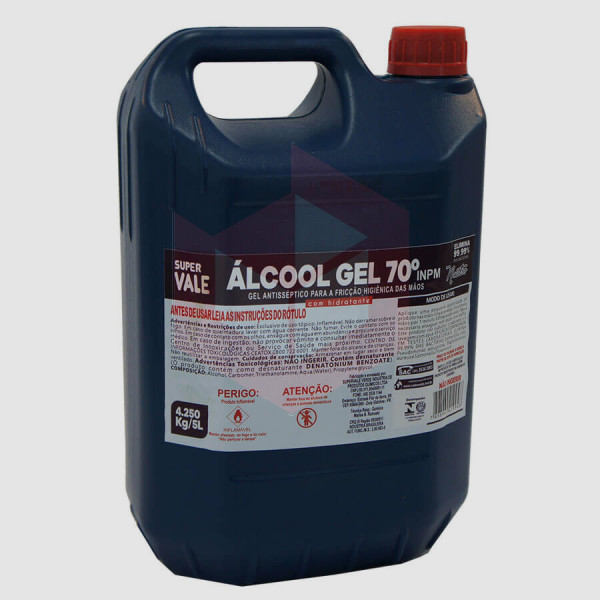 Álcool gel 70 antisseptico para mãos Supervale 4.25kg
