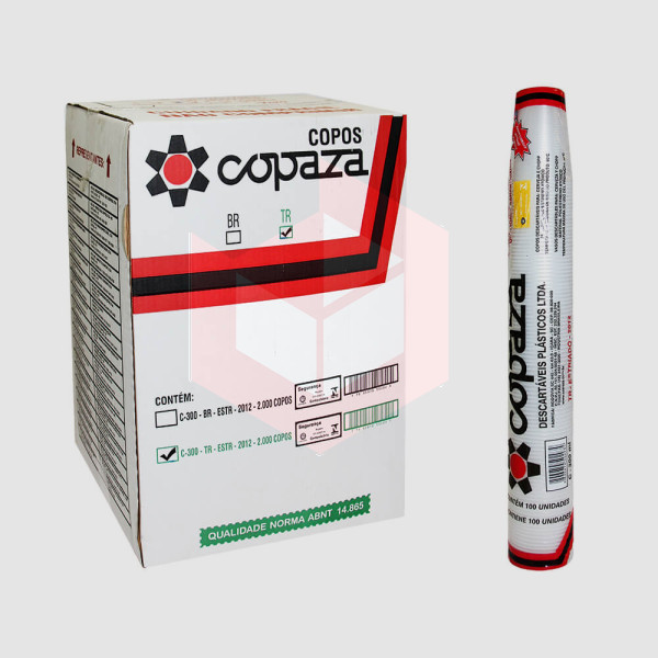 Copo Copaza translúcido ABNT 300ml 20x100un