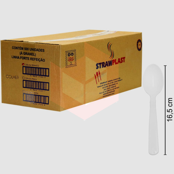Colher Straw 208 csb604 forte branca c/500un