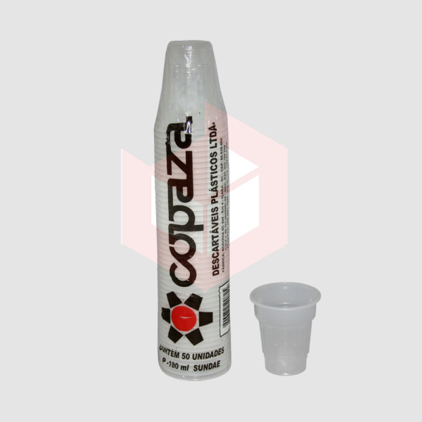 Copo Capaza Transparente 180ml Sundae com 50 unidades
