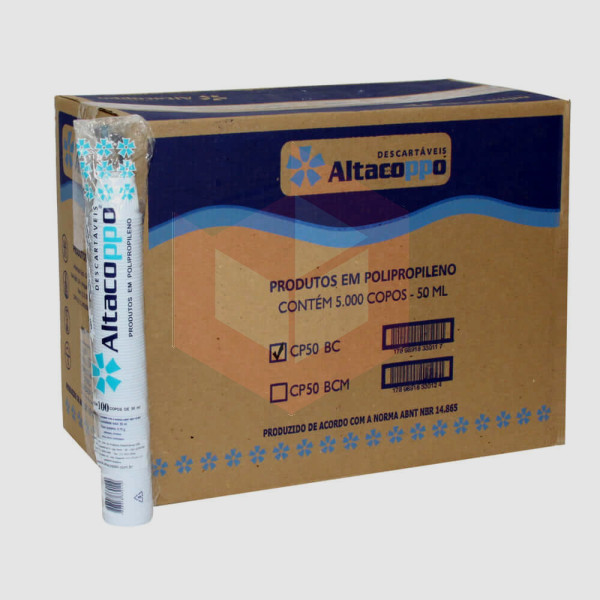 Copo Altacoppo PP branco 50ml 50x100un