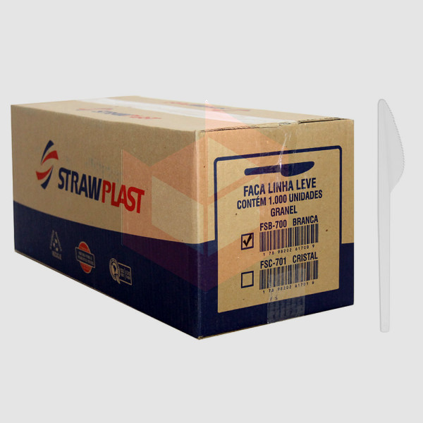 Faca Straw 157 fsb700 refeição branca c/1000un