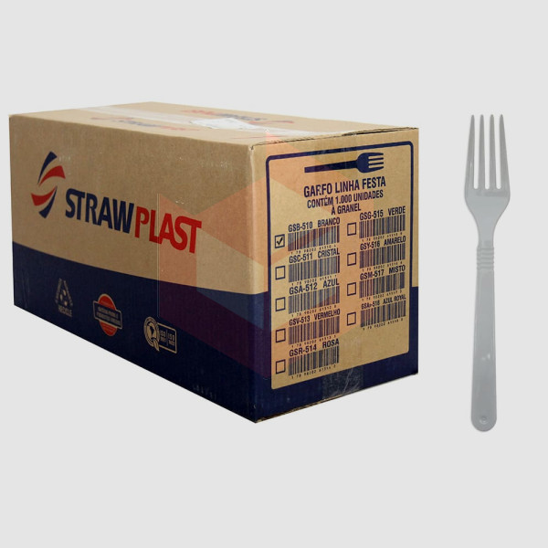 Garfo Straw 175 gsb510 sobremesa branco c/1000un