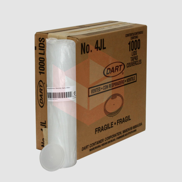 Tampa plástica para copo térmico 120ml 4JL Dart 10x100un