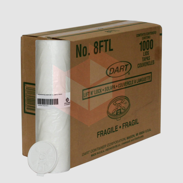 Tampa plastica para copo térmico 237ml 8FTLBR Dart 10x100un