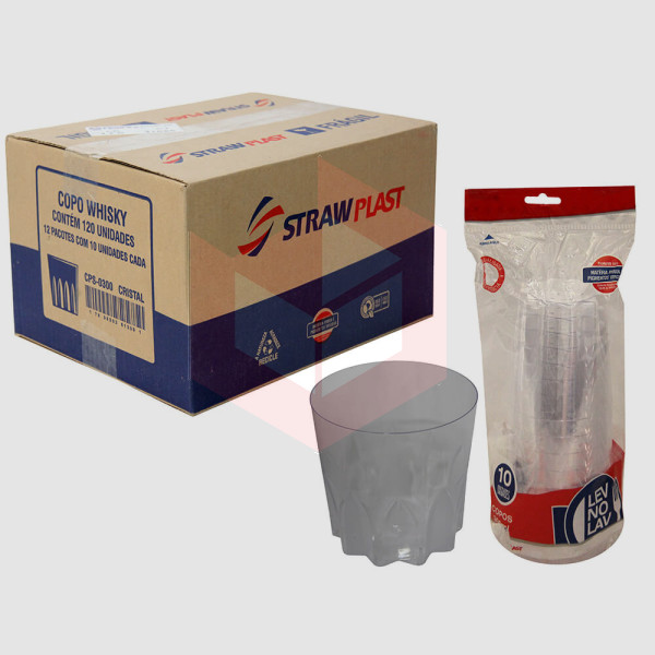 Copo Strawplast whisky 333 cps0300 cristal 12x10un
