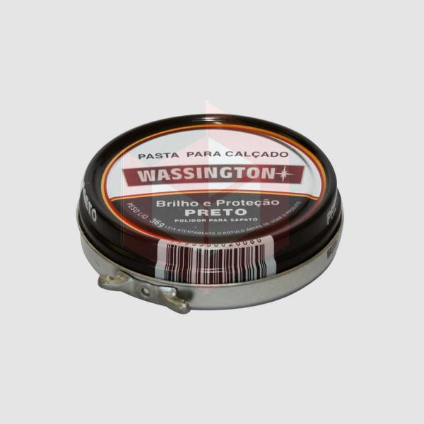 Graxa para sapatos Wassington em pasta preta 36g