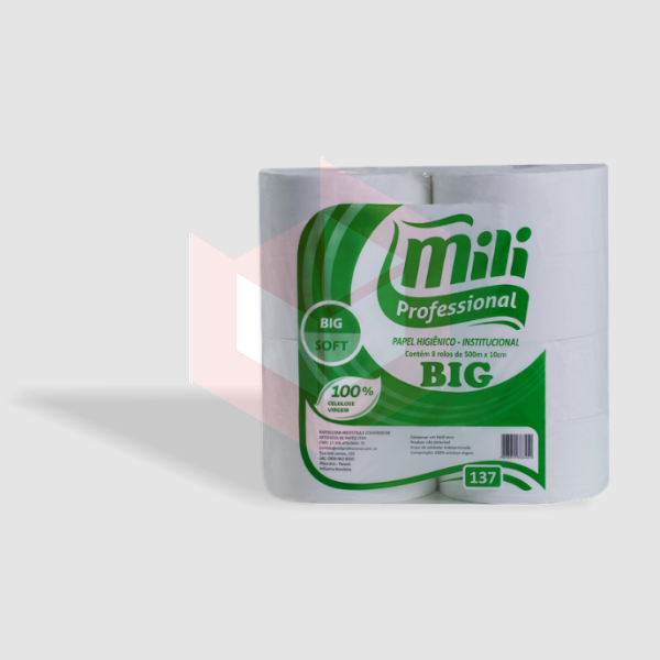 Papel higiênico Mili Big Soft 100% celulose 8x500m R-137
