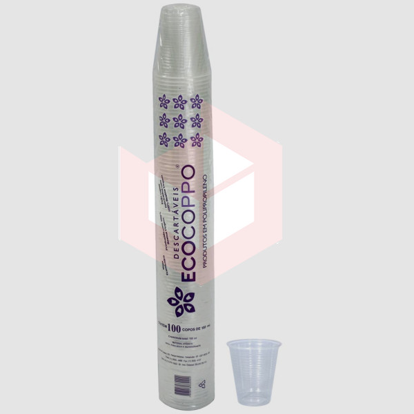 Copo Ecocoppo PP transparente 180ml c/100un