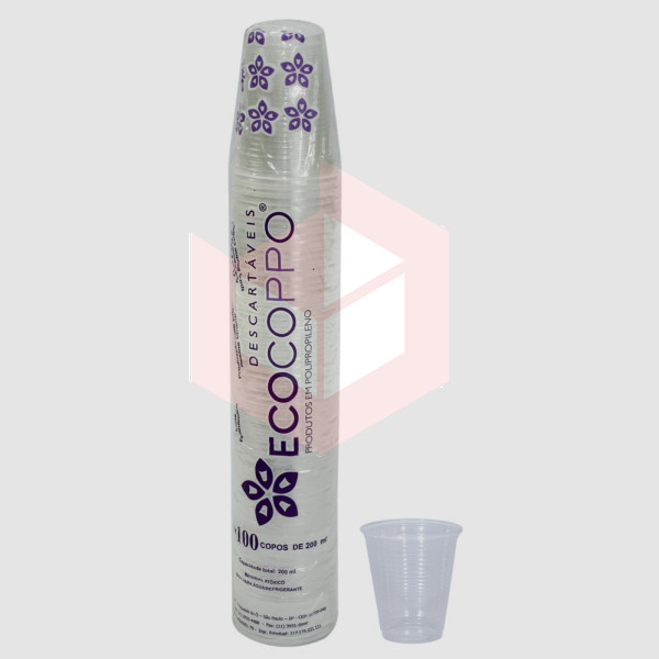 Copo Ecocoppo PP transparente 200ml c/100un