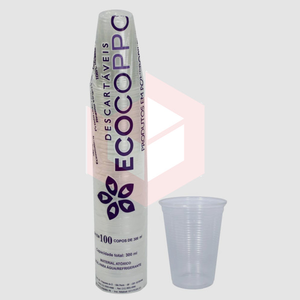 Copo Ecocoppo PP transparente 300ml c/100un