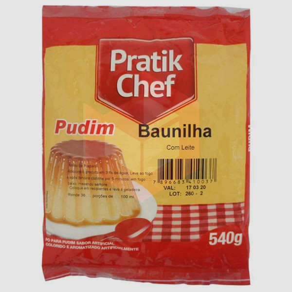 Pudim de baunilha com leite Pratik Chef 540g