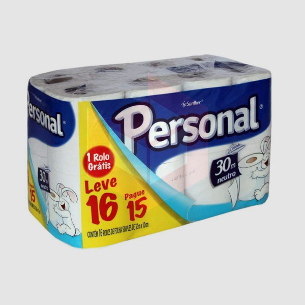 Papel higiênico Personal folha simples 16rlx30m